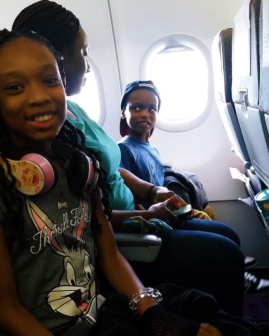 Kids first cheap plane ride